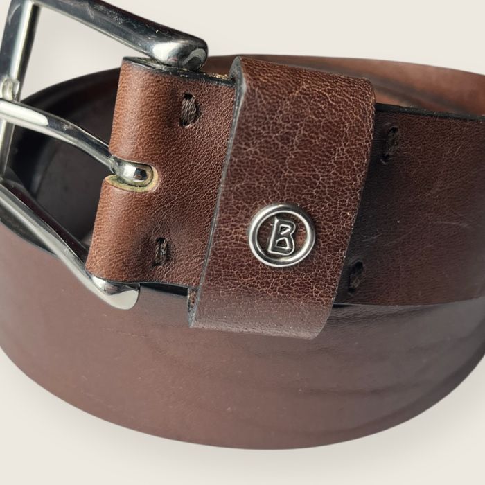 Skórzany brazowy pasek premium leather bogner 95