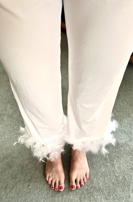 Брюки с перьями, нейлоновые