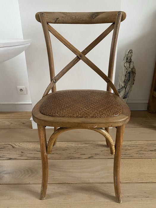 Krzesło Cross-back RATTAN – Styl Prowansalski / Rustykalny – BOHO