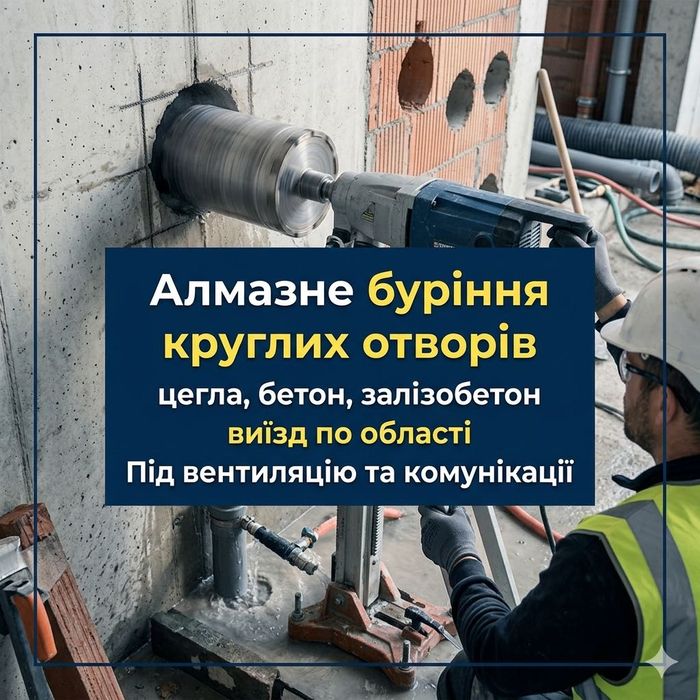 Буріння отворів у Верховині, швидкий виїзд. Професійне свердління отворів