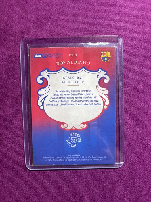 Card Ronaldinho Barcelona topps