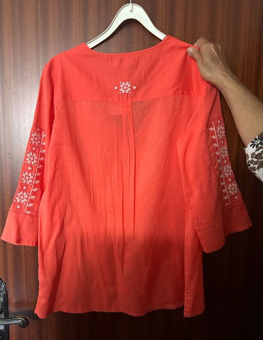 Blusa Coral Bordada Blanco S/M