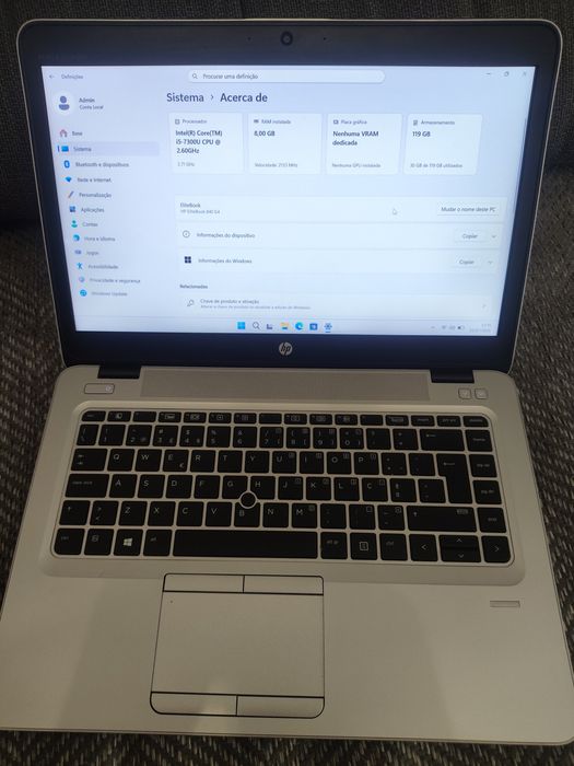 Portátil HP EliteBook 840 G4 | Intel i5 | 8GB RAM | Win 11 Pro
