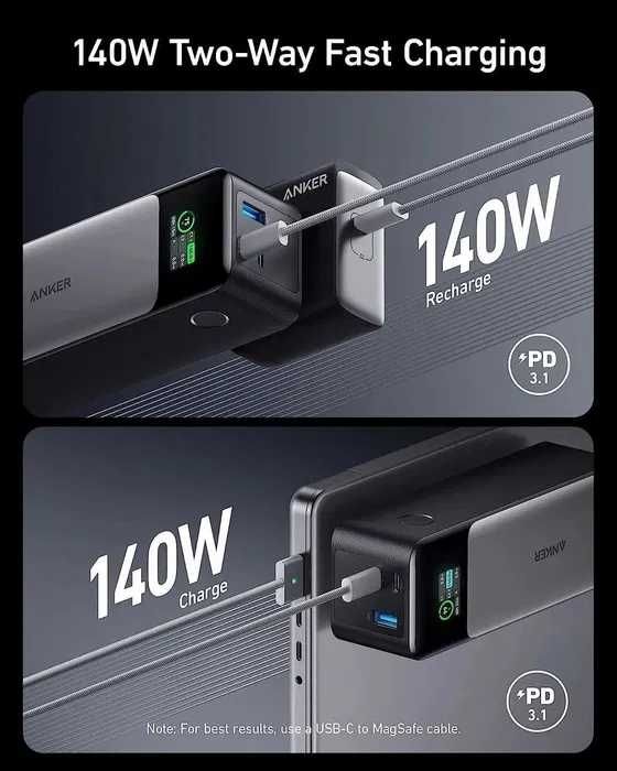 Повербанк Anker 737 Power Bank 24000mAh 140W для телефона ноутбука