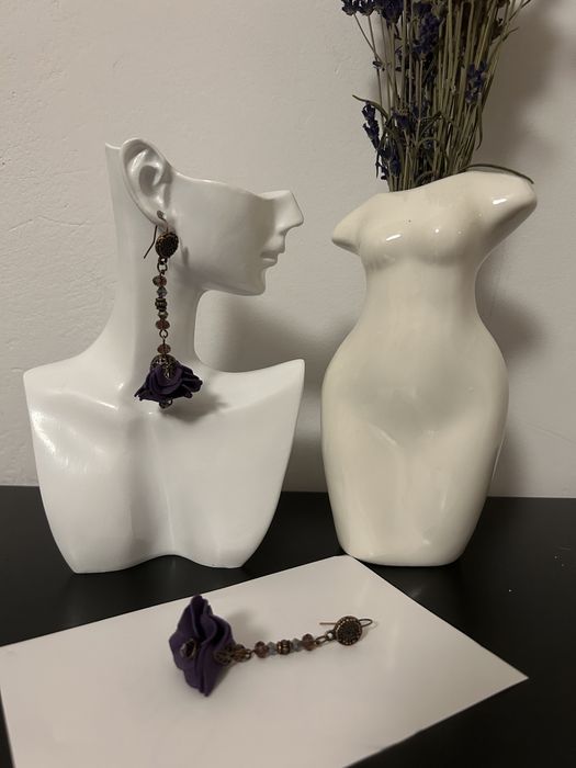 Kolczyki długie kwiatowe