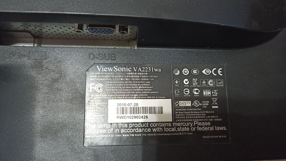 Монітор ViewSonic VA 2231 wa