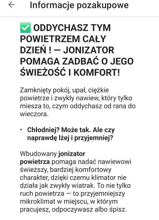 Sprzedam klimatyzer wodny. Jak nowy. Użyty tylko raz.