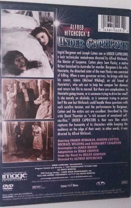 dvd: Alfred Hitchcock "Sob o signo de Capricórnio", zona 1