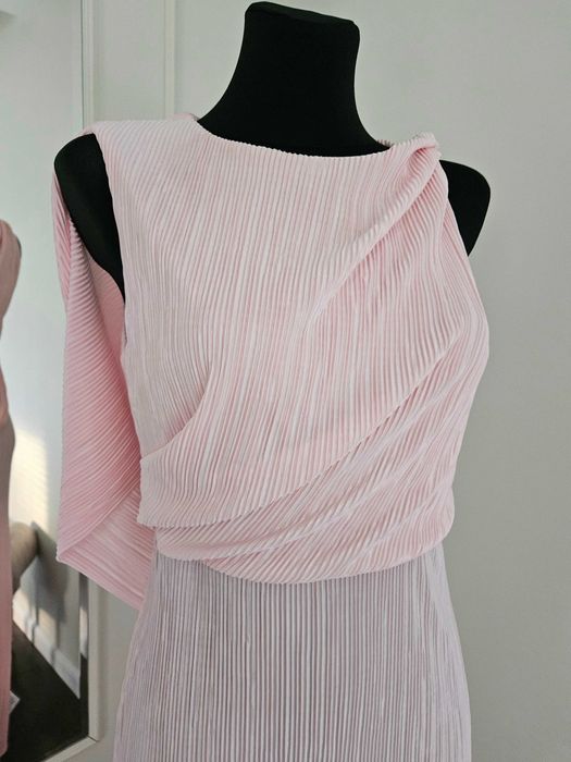 Sukienka maxi plisowana różowa Asos L 40