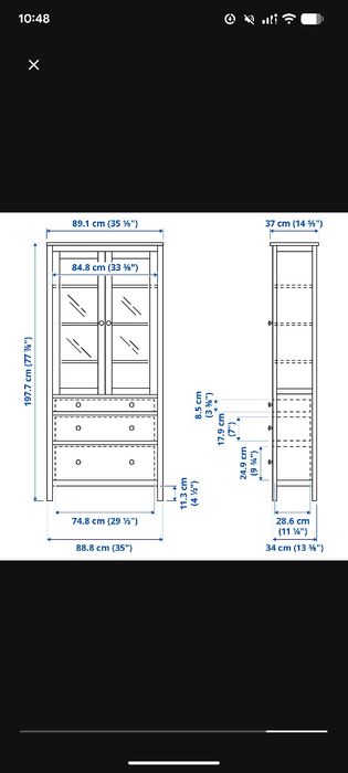 Witryna z szufladami Hemnes Ikea