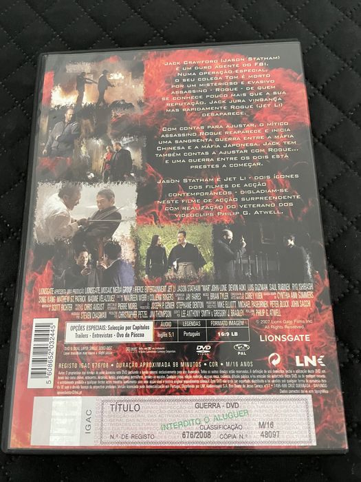 DVD Guerra - Jet Li e Jason Statham