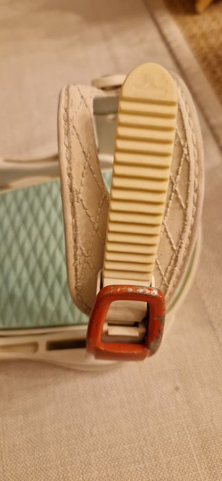 Fixações de Snowboard Union Rosa Rapariga. 
Com algumas marcas de uso