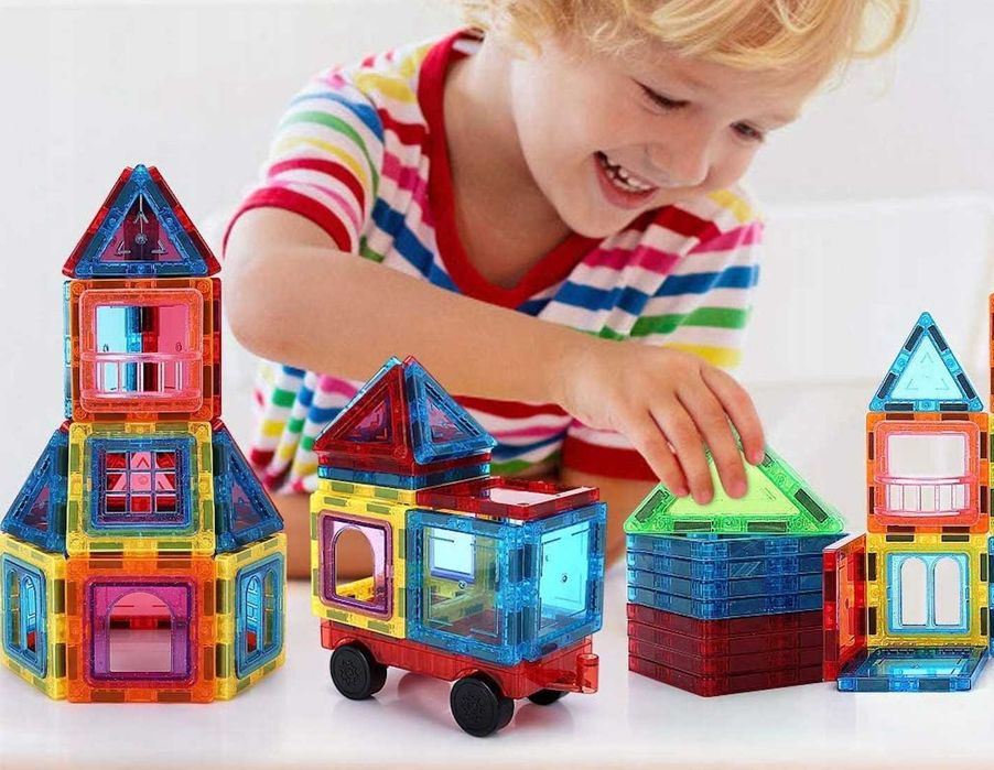 XXL Klocki Magnetyczne 3D 45 elementów Konstrukcyjne Magnetic Panele