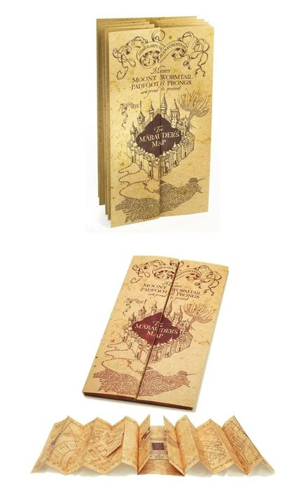 Mapa Harry Potter Mapa Huncwotów Maruderów replika 1:1 174,5x39,5 cm