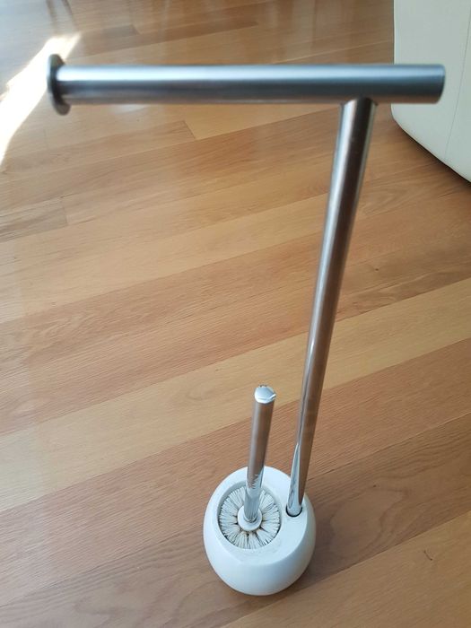 Piaçaba Cromado e de Cerâmica com Porta Rolos em Inox