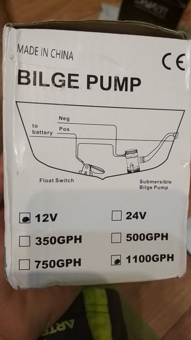 Bomba água 12v Porão. Nova