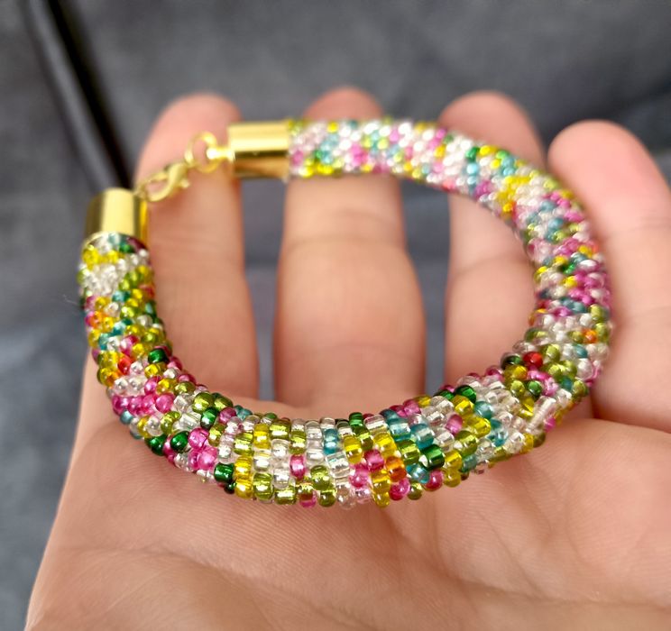 Bransoletka ze szklanych z koralików handmade