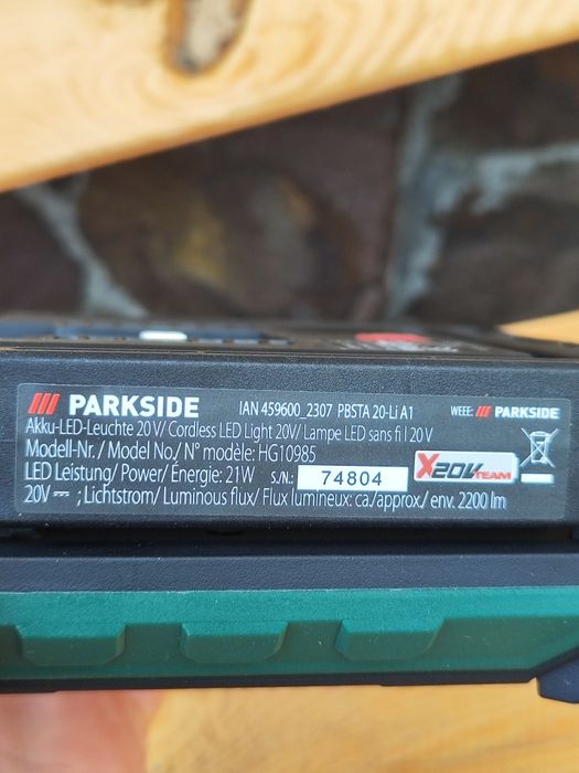 Акумуляторний світлодіодний прожектор PARKSIDE PBSTA 20 Li A1