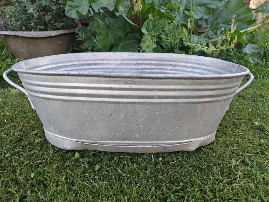 Stara balia wanna wanienka aluminiowa kwietnik vintage retro art deco PRL DDR