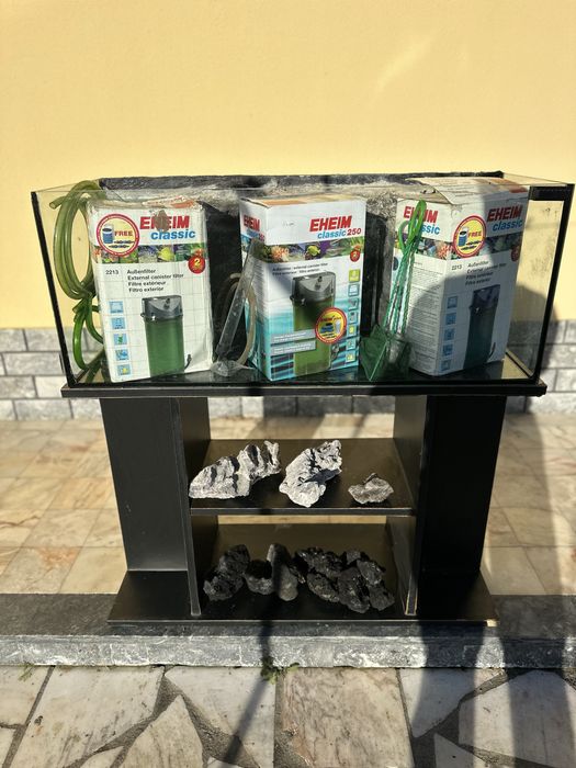 Aquário 160L  com fundo 3D artesanal + filtros eheim + calha ilu.