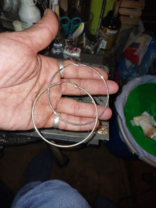 Argolas em prata de lei(925)com 7cm de diâmetro