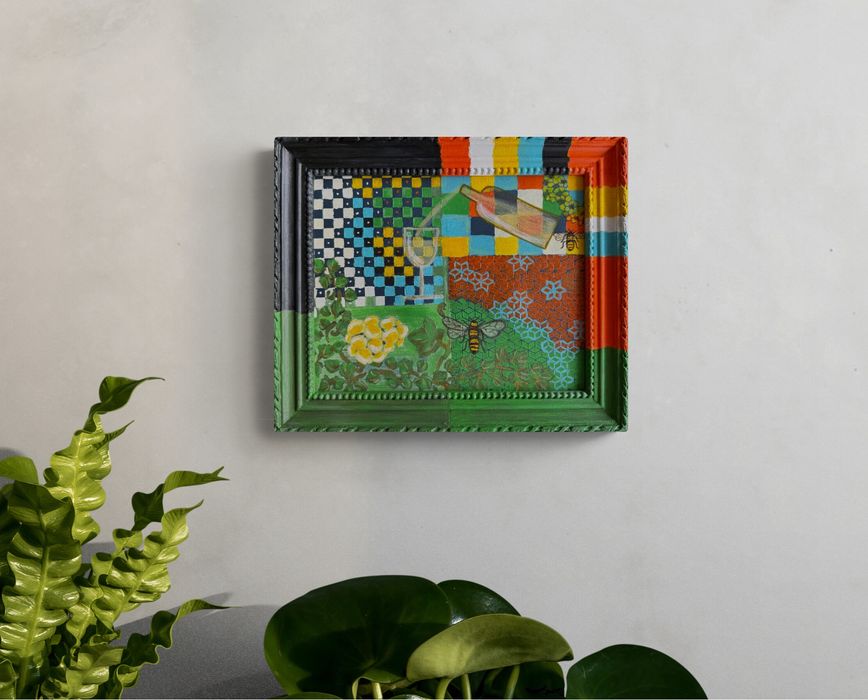 Quadto abstrato pintado a mão ( preço unitário)