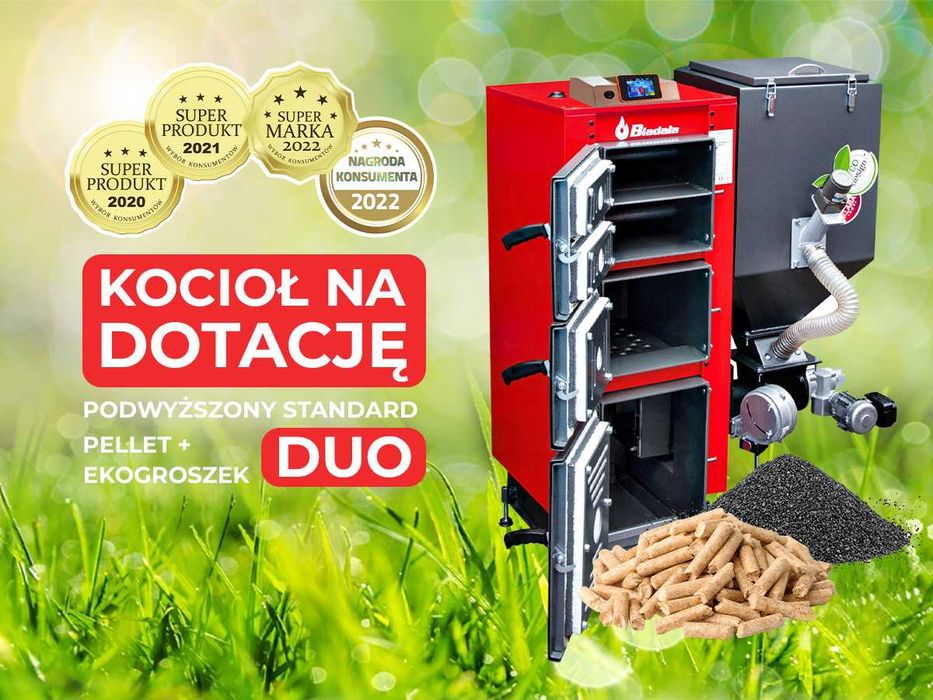 Piec, kocioł C.O. Ekopel 10 kW DUO na PELLET + ekogroszek 5 KLASA