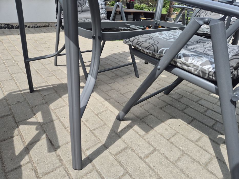 Komplet ogrodowy aluminiowy stół + 4 krzesła  TRANSPORT