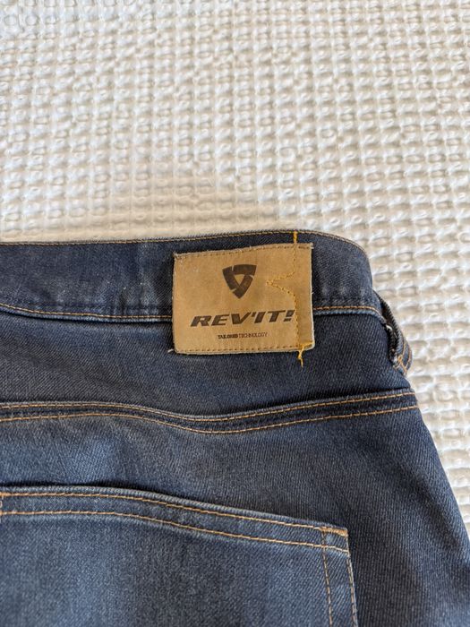 Calças jeans Rev’it para mota tam34 com proteções