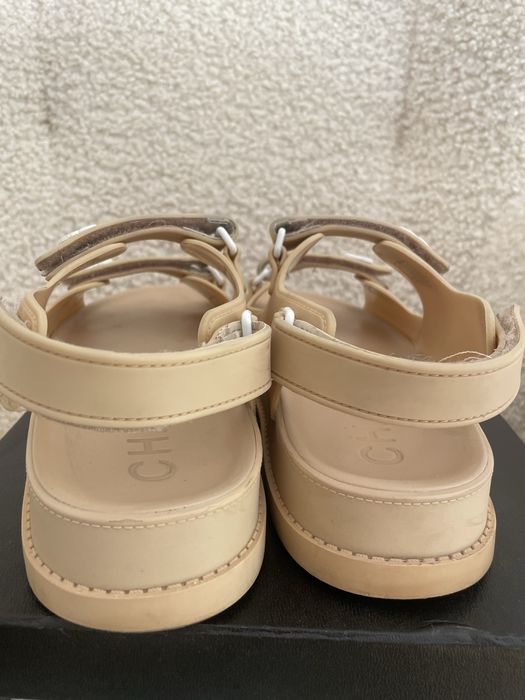Sandaly gumowe chanel bezowe 39 40 Dad sandals