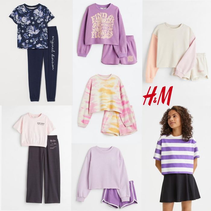H&M костюм спортивный футболка юбка шорты 134, 140,146,152,158,164,170