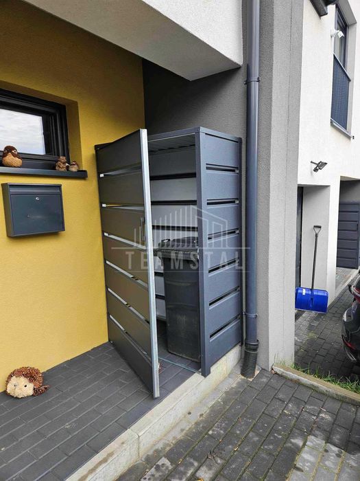 Wiata śmietnikowa dach prosty 1x0,5m Antracyt TS631