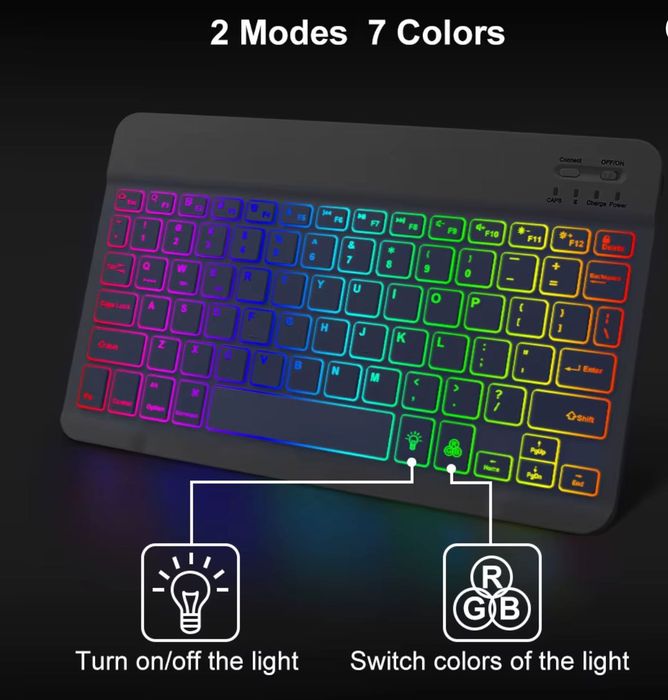Teclado retroiluminado bt + Mouse rgb 2.4ghz ou bt - portugues - macos, windows, android