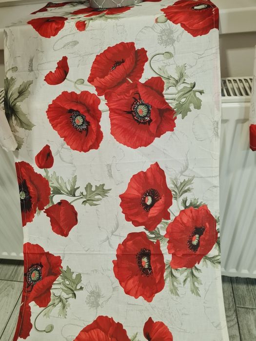 Komplet w maki zasłony i bieżnik bawełna