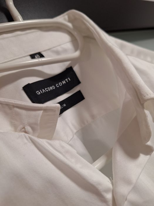 GIACOMO CONTI biała koszula Slim Fit 40 – jak nowa