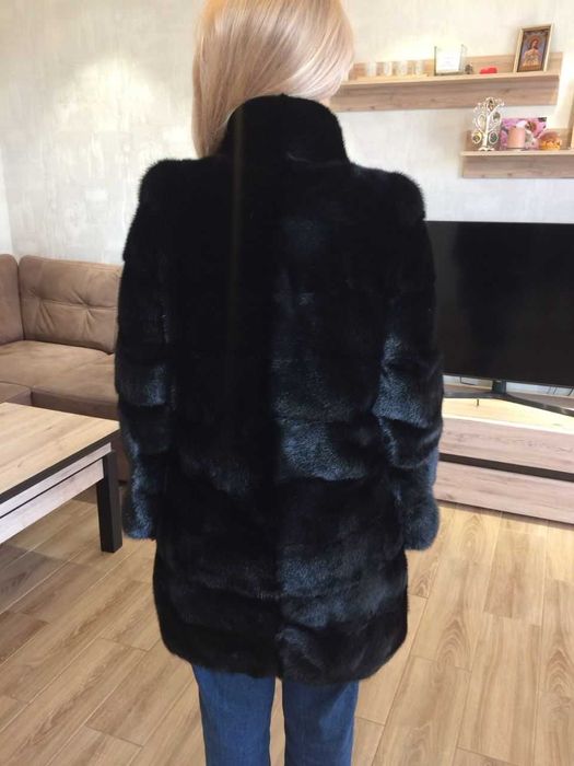 Шуба норкова чорна трансформер р. 44-46