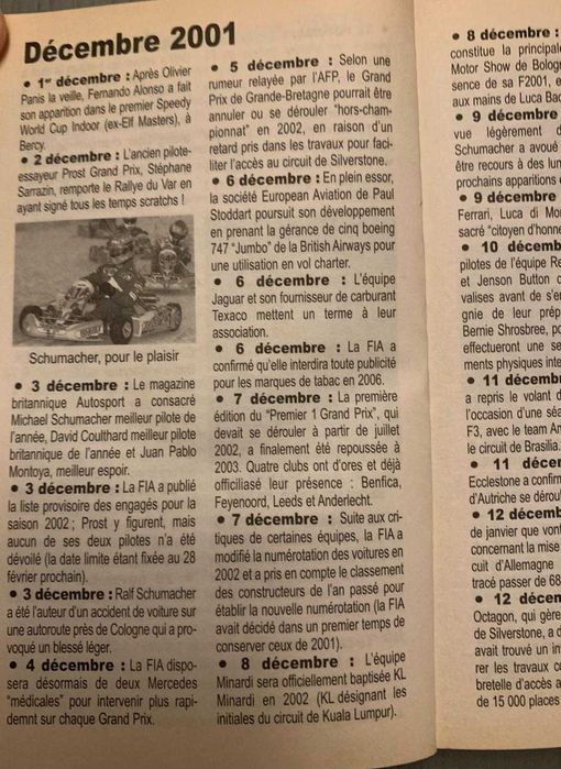 Livro Une Saison de Formule 1 – 2002 – Sports Story