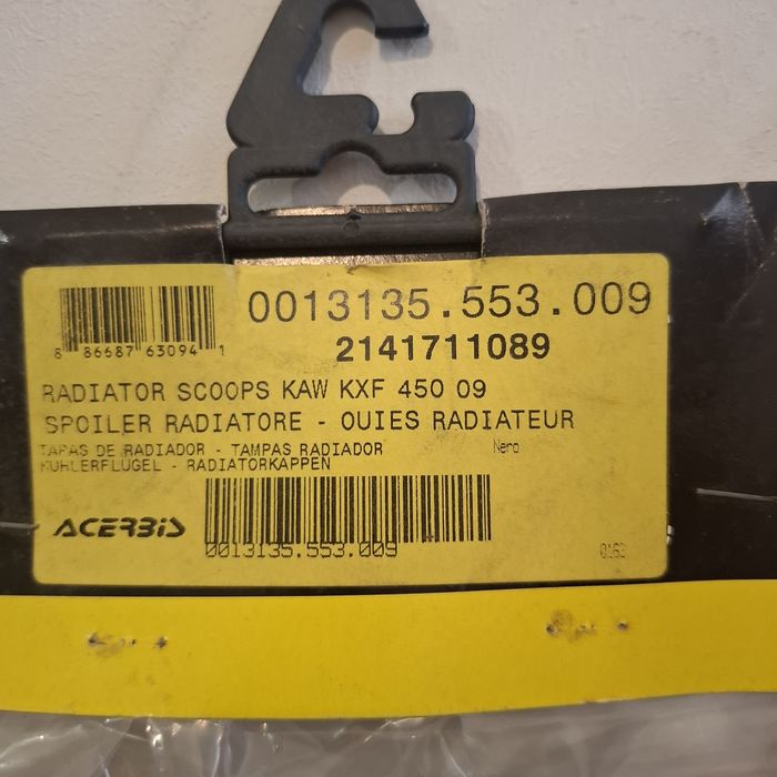 Kawasaki KXF 450  2009 rok osłony chłodnic