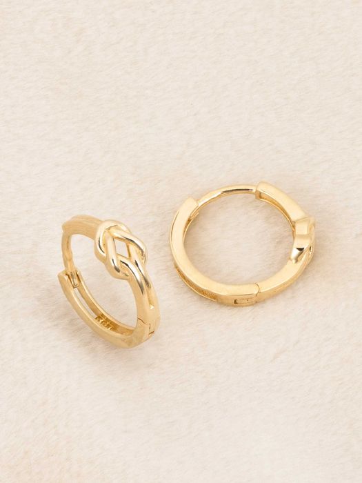 Złote kolczyki 585 kółka supełki 12,5 mm