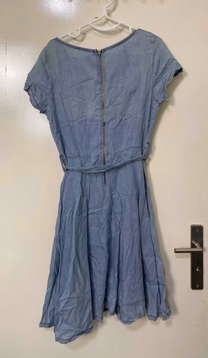 Vestido ganga fina c/ cinto, M