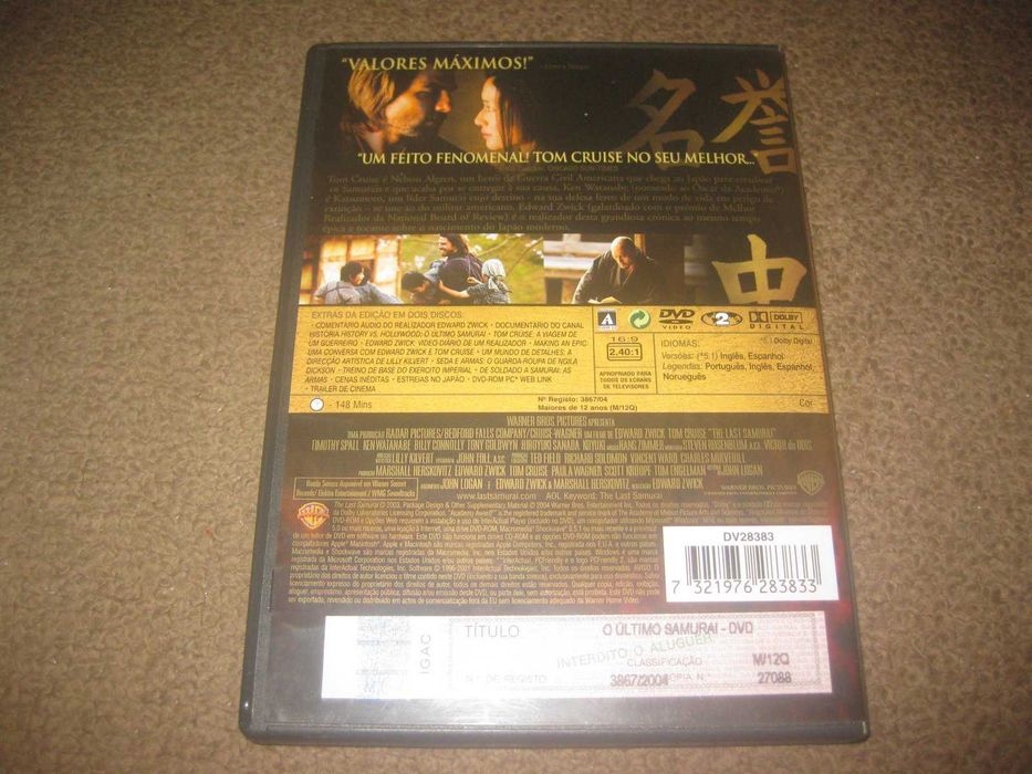 "O Último Samurai" com Tom Cruise numa Edição Especial com 2 DVDs