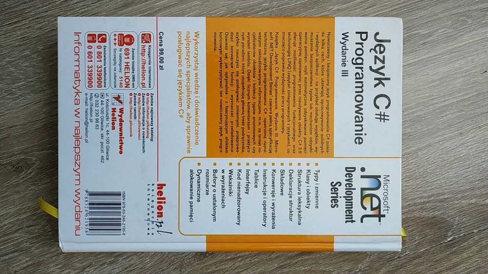 "Język C#. Programowanie", 778 str., Hejlsberg (twórca języka) i inni