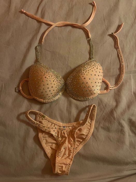 Strój sceniczny, fitness bikini + bransoletki i kolczyki