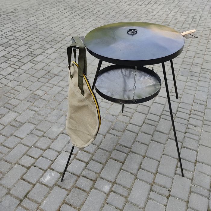 Сковорода з диска 40, 50см на природу, на подарунок з кришкою і чох