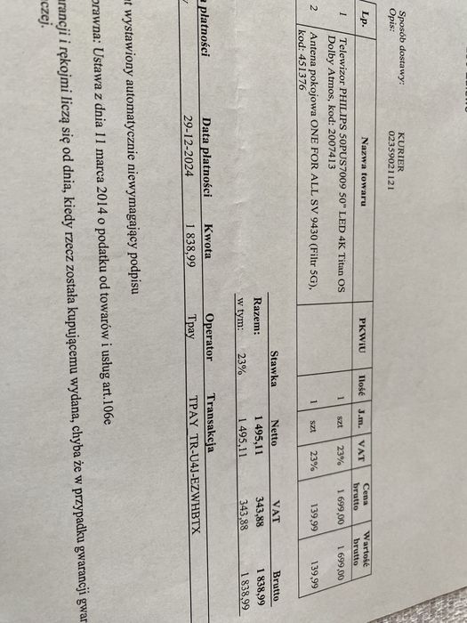 Antena pokojowa ONE FOR ALL SV 9430