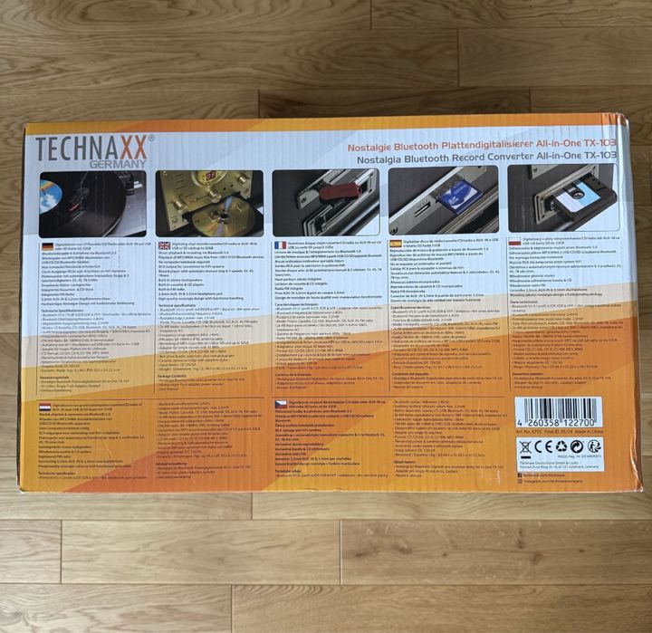 Проигрыватель Technaxx Bluetooth Record Converter All‑in‑One TX‑103