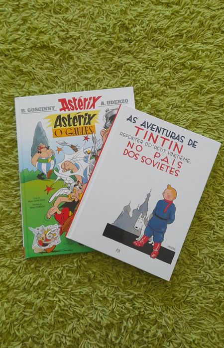 Livro clássicos infantis Asterix e Tintin como NOVOS