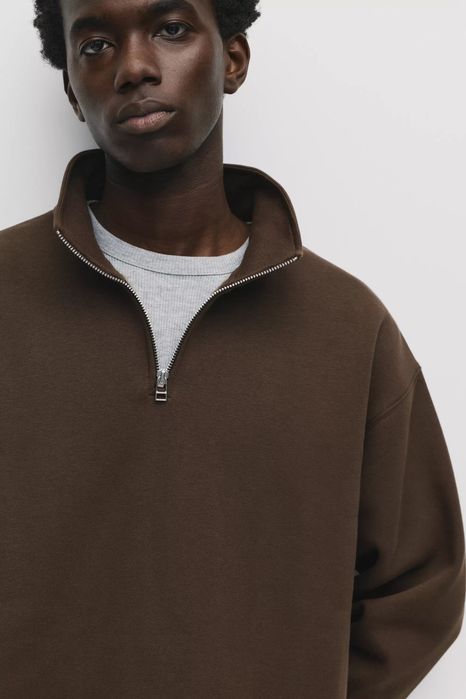 Чоловічий Світшот PULL&BEAR 1/3 Zip Sweatshirt Свитшот Кофта Мужская Новая Худи