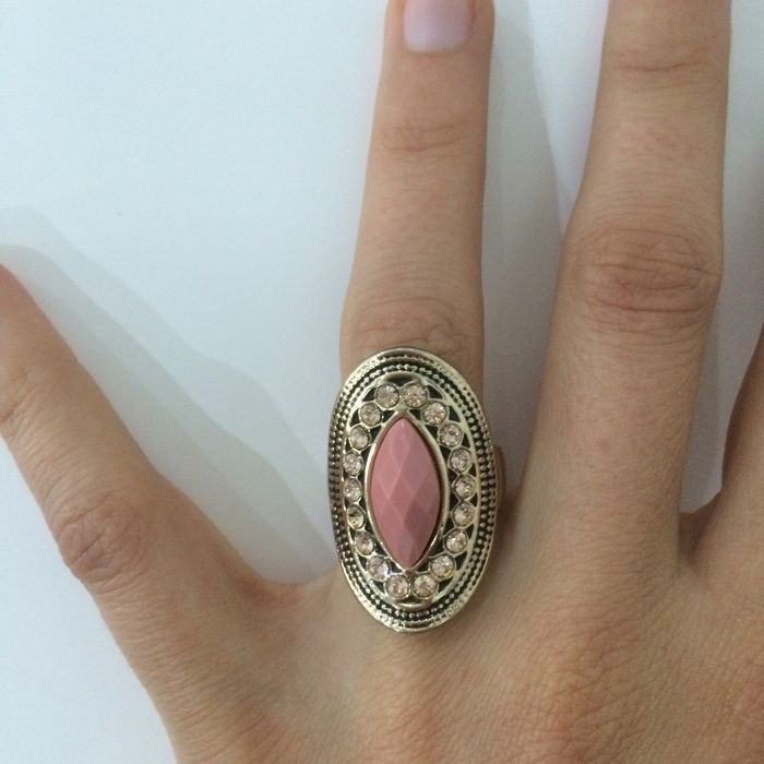 Anel rosa 17 mm diametro.