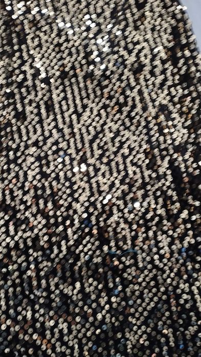 Vestido novo elegante lantejoulas com manga